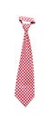 Tie with red and white squares pattern