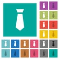 Tie square flat multi colored icons Royalty Free Stock Photo
