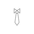 Tie thin line icon, dress code outline vector logo illustration, linear pictogram isolated on white