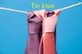 Tie and tie knot, textile product