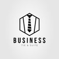 tie and tuxedo suit outline logo vector symbol design