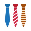 tie vector illustration, blue red stripe and brown color Royalty Free Stock Photo