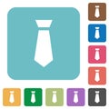Tie rounded square flat icons Royalty Free Stock Photo