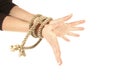 Tied hands Royalty Free Stock Photo