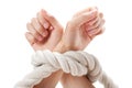 Tied hands Royalty Free Stock Photo