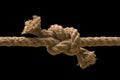 Tied knot on rope Royalty Free Stock Photo