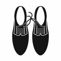 Tied laces on shoes joke icon, simple style