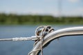 Tied rope on board the ship Royalty Free Stock Photo