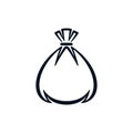 Tied sack outlined icon Royalty Free Stock Photo