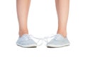 Tied shoe laces prank Royalty Free Stock Photo