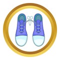 Tied shoes joke vector icon