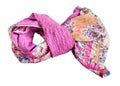 Tied stitched patchwork scarf from various strips