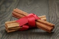 Tied true ceylon cinnamon sticks Royalty Free Stock Photo