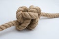 Tied up rope knot isolated on a white background Royalty Free Stock Photo