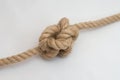 Tied up rope knot isolated on a white background Royalty Free Stock Photo