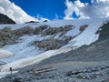 The Tiefenbach glacier located near SÃÂ¶lden in the Ãâtztal Alps of Tyrol, Austria Royalty Free Stock Photo