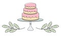 Cake Tiers with Leaf Border