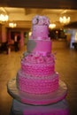 Expensive and uniq pink wedding cake