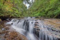 Tiered Cascading Waterfall over Ledge at Sweet Creek Falls Trail