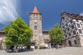Tiergartnertor Tower on Tiergartnertorplatz Square in Nuremberg, Bavaria, Germany. Royalty Free Stock Photo