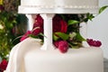 Tiers on Wedding Cake with flowers Royalty Free Stock Photo