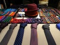 Ties and bow ties - hats in the middle Royalty Free Stock Photo