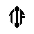TIF circle letter logo design with circle and ellipse shape. TIF ellipse letters with typographic style. The three initials form a Royalty Free Stock Photo