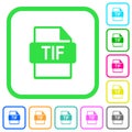 TIF file format vivid colored flat icons icons Royalty Free Stock Photo