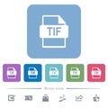 TIF file format flat icons on color rounded square backgrounds