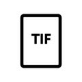 TIF file icon line isolated on white background. Black flat thin icon on modern outline style. Linear symbol and editable stroke. Royalty Free Stock Photo