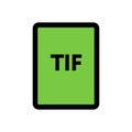 TIF file icon line isolated on white background. Black flat thin icon on modern outline style. Linear symbol and editable stroke. Royalty Free Stock Photo