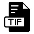 Tif Icon Glyph design. image extension format file type icon. vector illustration