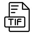 Tif icon outline style design image file. image extension format file type icon. vector illustration