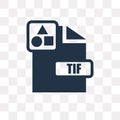 Tif vector icon isolated on transparent background, Tif transpa Royalty Free Stock Photo