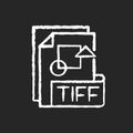 TIFF file chalk white icon on black background