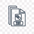 Tiff vector icon isolated on transparent background, linear Tiff