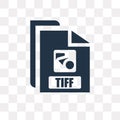 Tiff vector icon isolated on transparent background, Tiff trans