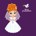 Set of design elements for First Communion for girls.