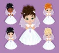 Set of design elements for First Communion for girls.