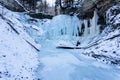 Tiffany Falls frozen over in winter Royalty Free Stock Photo