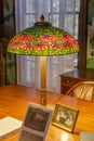 Tiffany Flowered Cone Table Lamp