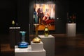 Tiffany Glass Art at Belger gallery, elegant classic colorful pieces on display