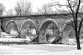 Arched Train Bridge, Monochrome, Wisconsin Royalty Free Stock Photo