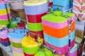 Tiffin box or food carrier stack colorful BPA plastic safety food containing