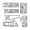 Carpentry wood work tools and equipment vector illustration