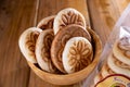 tigelle or crescentine homemade,an Italian food typical of the area of Modena.Thin round breads from the Emilia-Romagna