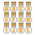 Tiger alphabet collection, vector art and illustration