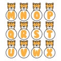 Tiger alphabet collection, vector art and illustration