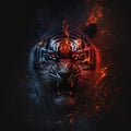 Tiger Is Angry. Ai Generated.