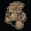 Tiger Angry tiger face tiger head king tiger tattoo vector illustration